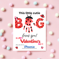 Valentine’s Day Handprint Craft Printable for Kids | Ladybug Valentine Keepsake | Valentine Art PDF