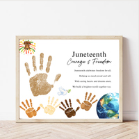 Juneteenth Courage & Freedom Handprint Craft Printable | Juneteenth Activity for Kids | Diversity & Inclusion Keepsake