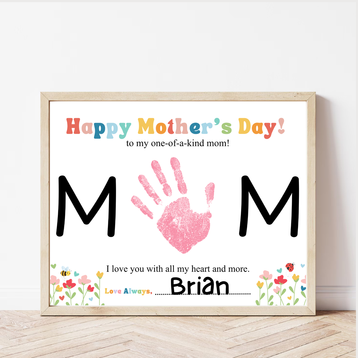 Mother’s Day Handprint Craft Printable | MOM Handprint Keepsake Gift from Kids | Preschool DIY Mother’s Day Art | Personalized Mom Gift PDF