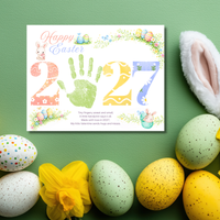 Happy Easter 2027 Poem Bunny Handprint Craft Printable | Easter Bunny Keepsake | Preschool Easter Activity | Spring Classroom Craft | Easter Handprint Art
