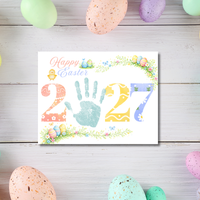 Happy Easter 2027 Handprint Craft Printable | Easter 2027 Keepsake | Preschool Easter Activity | Spring Classroom Craft | Easter Handprint Art