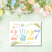 Happy Easter 2027 Handprint Craft Printable | Easter 2027 Keepsake | Preschool Easter Activity | Spring Classroom Craft | Easter Handprint Art