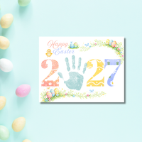 Happy Easter 2027 Handprint Craft Printable | Easter 2027 Keepsake | Preschool Easter Activity | Spring Classroom Craft | Easter Handprint Art