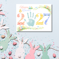 Happy Easter 2027 Handprint Craft Printable | Easter 2027 Keepsake | Preschool Easter Activity | Spring Classroom Craft | Easter Handprint Art