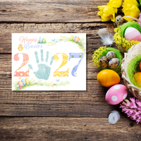 Happy Easter 2027 Handprint Craft Printable | Easter 2027 Keepsake | Preschool Easter Activity | Spring Classroom Craft | Easter Handprint Art