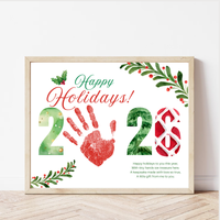Happy Holidays 2026 Handprint Craft Printable | Holiday 2026 Keepsake | Preschool Holiday Activity | Winter Classroom Craft | Christmas Handprint Art