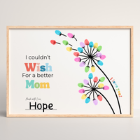 Mother’s Day Fingerprint Craft Printable | I Couldn’t Wish for a Better Mom | Dandelion Keepsake Gift from Kids | Preschool DIY Printable