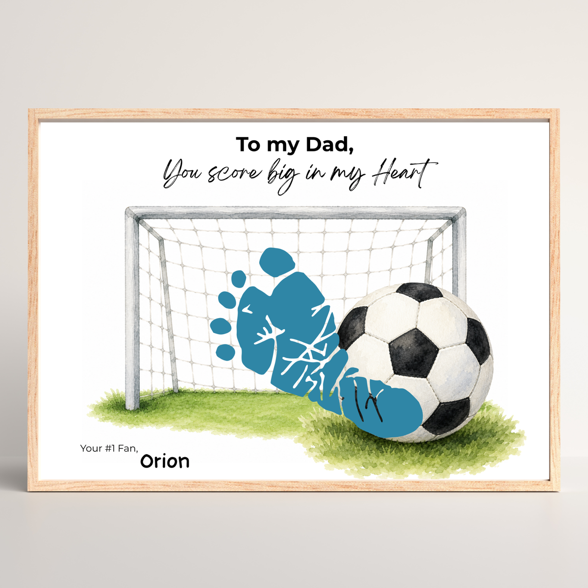 Soccer Father’s Day Footprint Craft Printable, To My Dad You Score Big in My Heart, Soccer Keepsake Gift from Kids, Sports Dad Father’s Day Craft