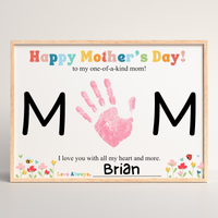 Mother’s Day Handprint Craft Printable | MOM Handprint Keepsake Gift from Kids | Preschool DIY Mother’s Day Art | Personalized Mom Gift PDF