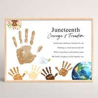 Juneteenth Courage & Freedom Handprint Craft Printable | Juneteenth Activity for Kids | Diversity & Inclusion Keepsake