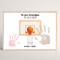 Basketball Handprint Craft for Grandpa, To Our Grandpa The Real MVP Printable, Father’s Day Gift from Grandkids, Sports Grandpa Keepsake