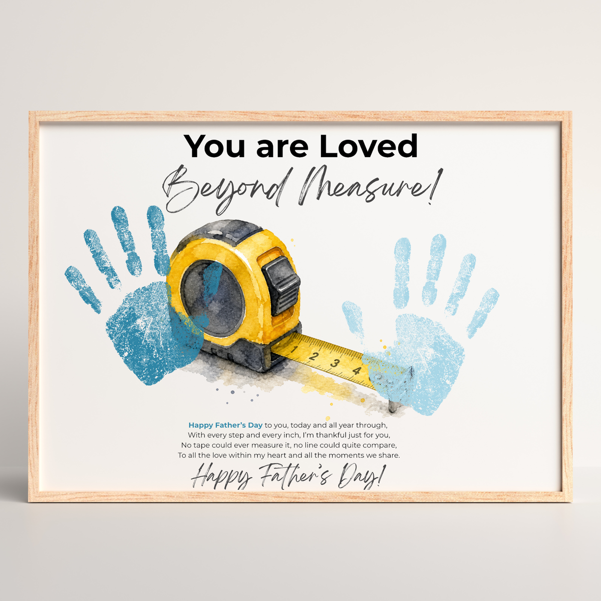 Father’s Day Handprint Craft Printable | You Are Loved Beyond Measure | Measuring Tape Keepsake Gift from Kids | DIY Dad Gift
