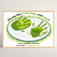 Green Eggs and Ham Handprint Craft Printable | Kids Reading Activity | Literacy Art Keepsake PDF