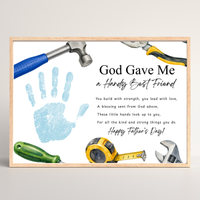 Christian Father Figure Handprint Craft Printable | God Gave Me a Handy Best Friend | Faith-Based Keepsake Gift for Dad Grandpa Uncle Mentor