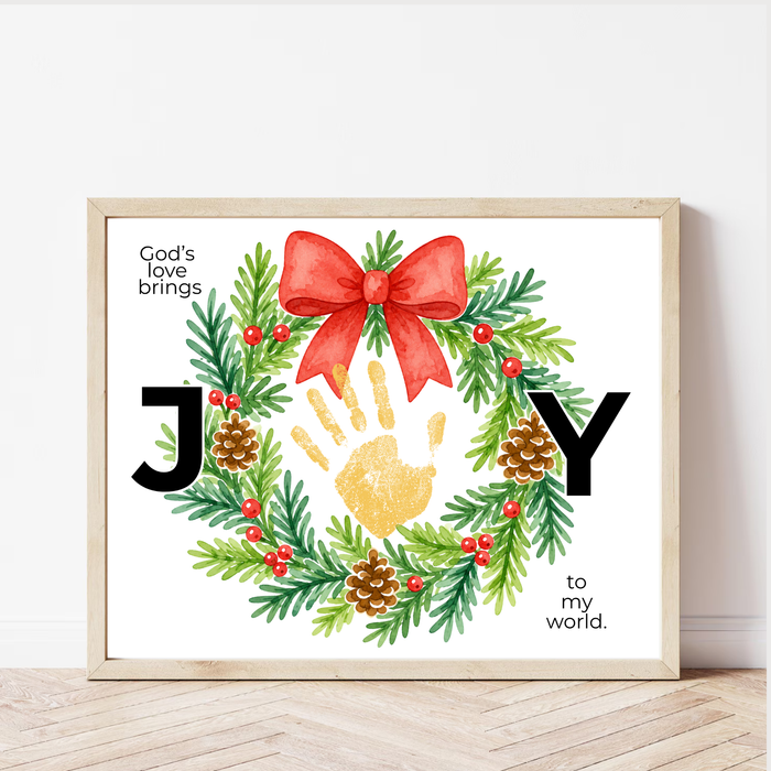 God's Love Brings Joy Handprint Craft Printable | Christian Christmas Handprint Keepsake | Faith-Based Christmas Activity | Preschool Holiday Craft