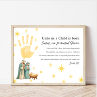 Unto Us a Child Is Born Poem Handprint Craft | Christian Christmas Printable | Isaiah 9:6 Bible Keepsake | Preschool Nativity Activity