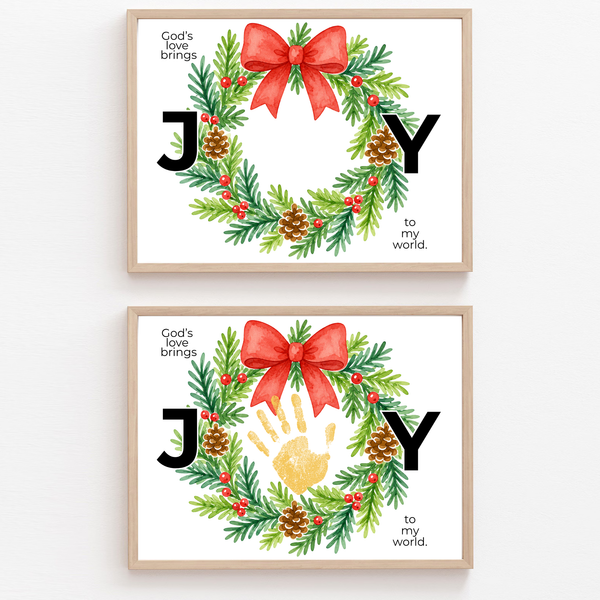 God's Love Brings Joy Handprint Craft Printable | Christian Christmas Handprint Keepsake | Faith-Based Christmas Activity | Preschool Holiday Craft