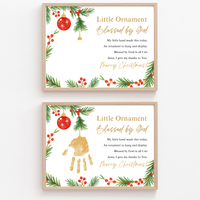 Little Ornament Blessed by God Handprint Craft Printable | Christian Christmas Ornament Poem Keepsake | Faith-Based Christmas Craft for Kids | Preschool Holiday Activity