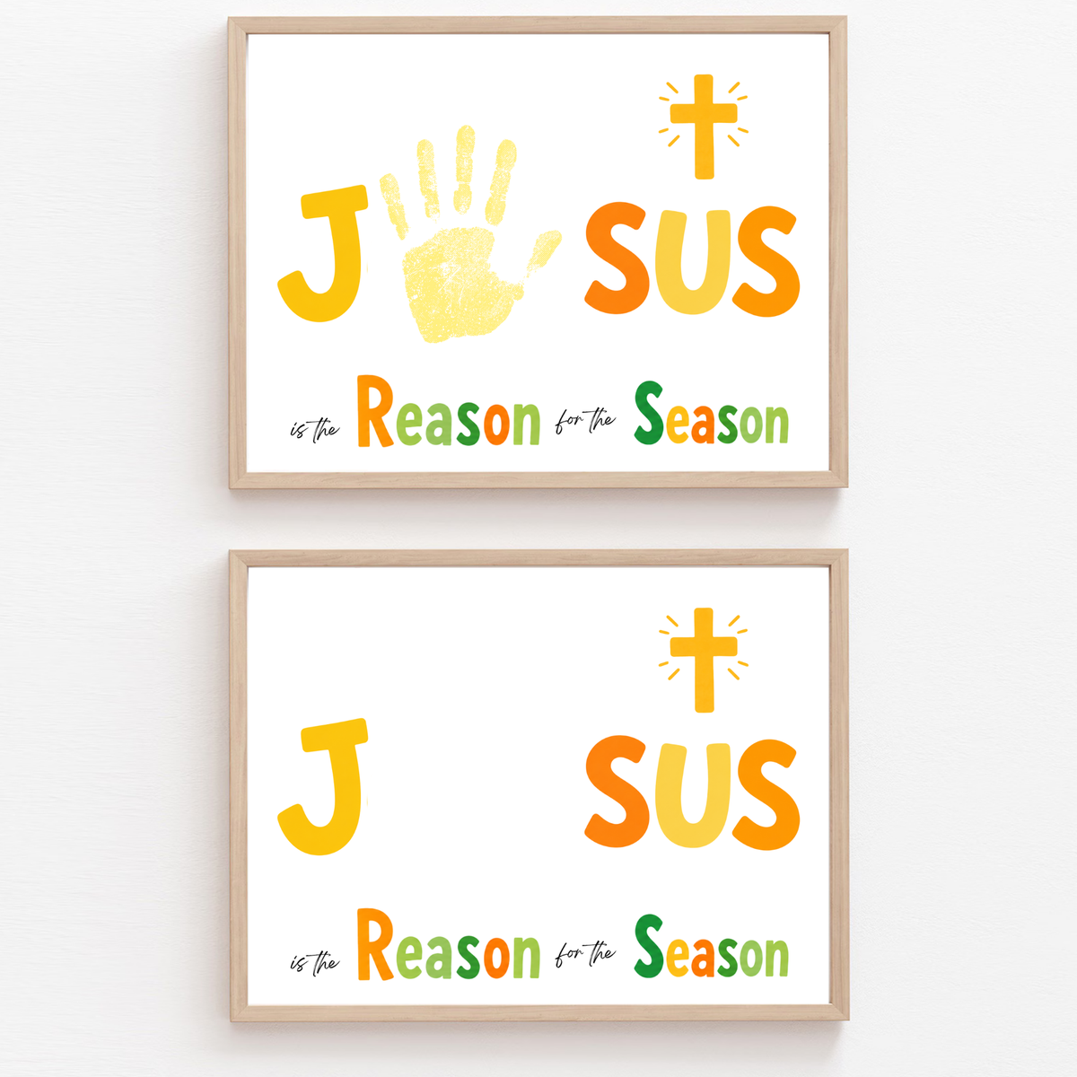 Jesus Is the Reason for the Season Handprint Craft Printable | Christian Christmas Handprint Activity | Faith-Based Christmas Keepsake | Preschool Holiday Craft