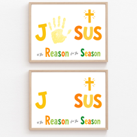 Jesus Is the Reason for the Season Handprint Craft Printable | Christian Christmas Handprint Activity | Faith-Based Christmas Keepsake | Preschool Holiday Craft