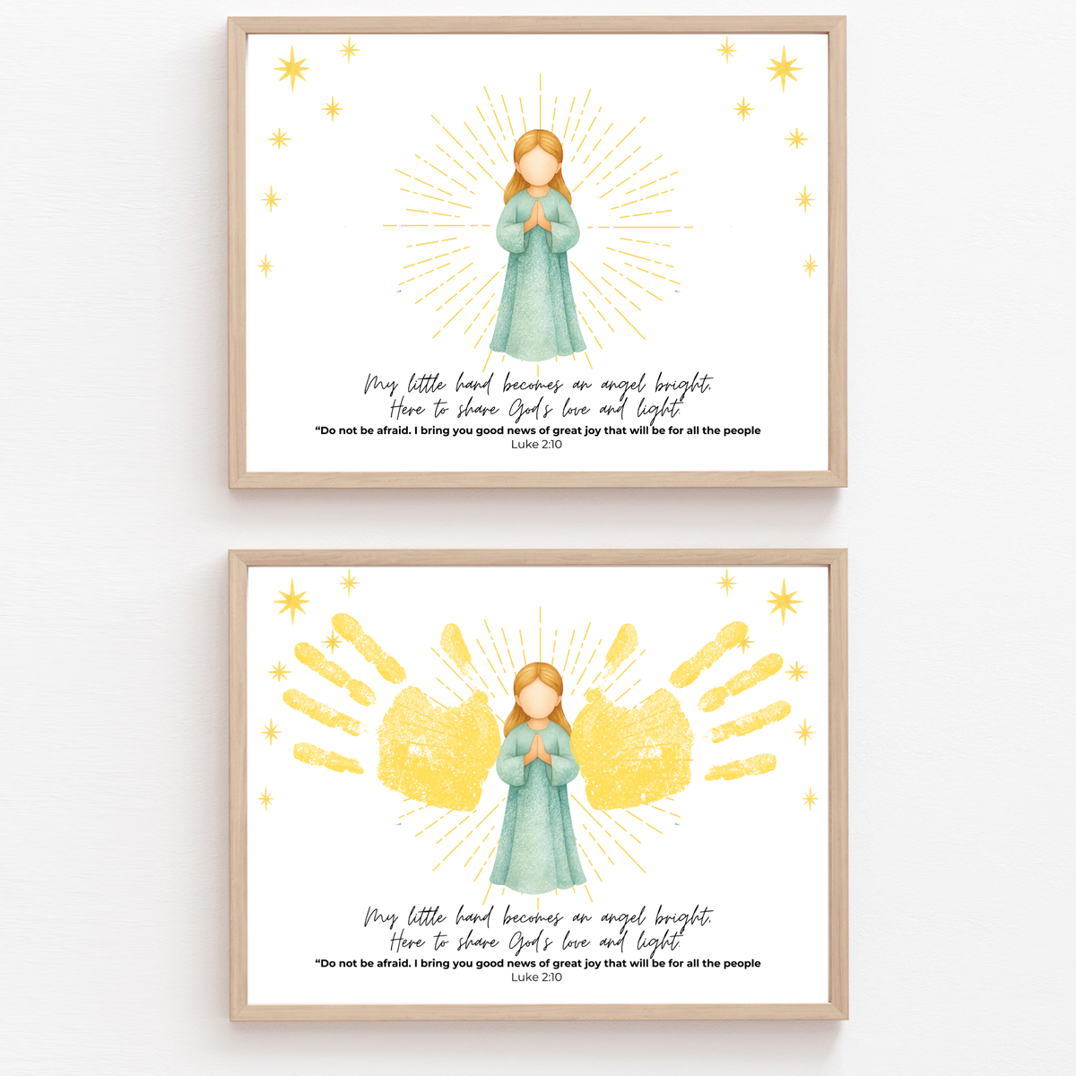 Angel Wings Handprint Craft Printable | Christian Christmas Handprint Keepsake | Faith-Based Angel Craft | Sunday School Christmas Activity