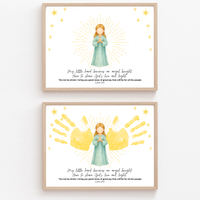 Angel Wings Handprint Craft Printable | Christian Christmas Handprint Keepsake | Faith-Based Angel Craft | Sunday School Christmas Activity