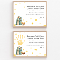 Unto Us a Child Is Born Poem Handprint Craft | Christian Christmas Printable | Isaiah 9:6 Bible Keepsake | Preschool Nativity Activity