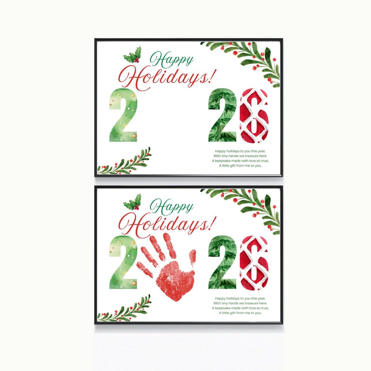 Happy Holidays 2026 Handprint Craft Printable | Holiday 2026 Keepsake | Preschool Holiday Activity | Winter Classroom Craft | Christmas Handprint Art