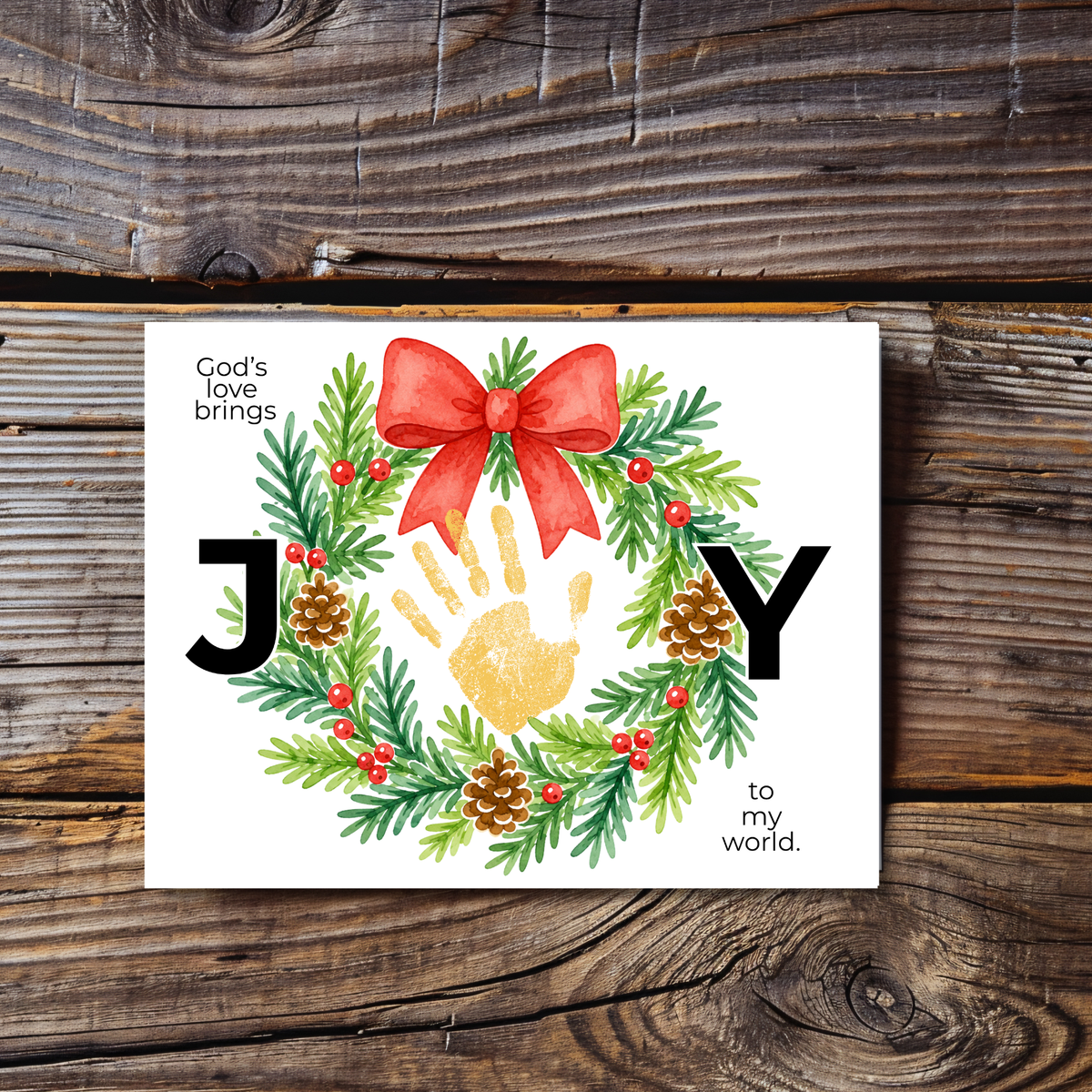 God's Love Brings Joy Handprint Craft Printable | Christian Christmas Handprint Keepsake | Faith-Based Christmas Activity | Preschool Holiday Craft