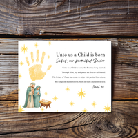 Unto Us a Child Is Born Poem Handprint Craft | Christian Christmas Printable | Isaiah 9:6 Bible Keepsake | Preschool Nativity Activity