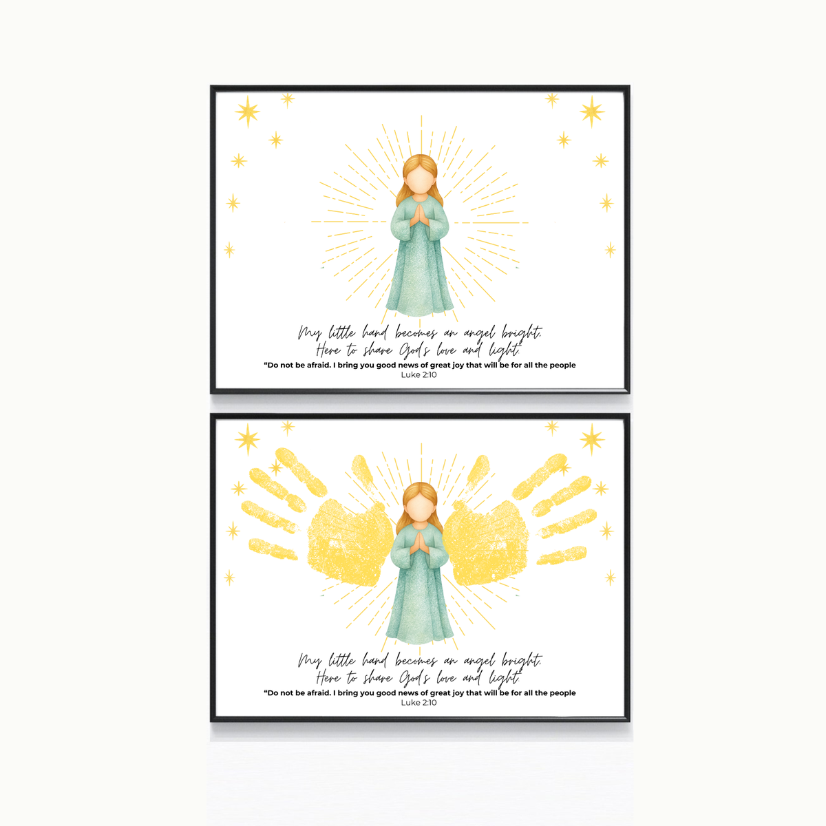 Angel Wings Handprint Craft Printable | Christian Christmas Handprint Keepsake | Faith-Based Angel Craft | Sunday School Christmas Activity