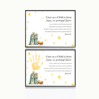 Unto Us a Child Is Born Poem Handprint Craft | Christian Christmas Printable | Isaiah 9:6 Bible Keepsake | Preschool Nativity Activity