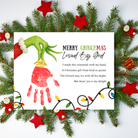 Christian Grinchmas Handprint Craft Printable | Loved by God Christmas Keepsake | Jesus Christmas Activity for Kids
