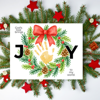 God's Love Brings Joy Handprint Craft Printable | Christian Christmas Handprint Keepsake | Faith-Based Christmas Activity | Preschool Holiday Craft
