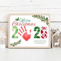 Merry Christmas 2026 Handprint Craft Printable | Christmas 2026 Keepsake | Preschool Christmas Activity | Holiday Classroom Craft | Christmas Handprint Art