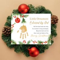Little Ornament Blessed by God Handprint Craft Printable | Christian Christmas Ornament Poem Keepsake | Faith-Based Christmas Craft for Kids | Preschool Holiday Activity
