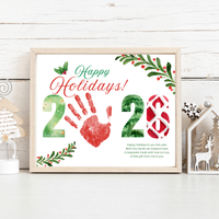 Happy Holidays 2026 Handprint Craft Printable | Holiday 2026 Keepsake | Preschool Holiday Activity | Winter Classroom Craft | Christmas Handprint Art