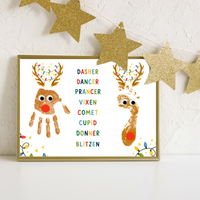 Christmas Reindeer Handprint & Footprint Craft | Reindeer Names Printable | Preschool Christmas Keepsake | Holiday Handprint Activity | Reindeer Footprint Art