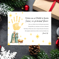 Unto Us a Child Is Born Poem Handprint Craft | Christian Christmas Printable | Isaiah 9:6 Bible Keepsake | Preschool Nativity Activity