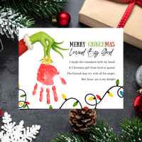 Christian Grinchmas Handprint Craft Printable | Loved by God Christmas Keepsake | Jesus Christmas Activity for Kids