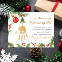 Little Ornament Blessed by God Handprint Craft Printable | Christian Christmas Ornament Poem Keepsake | Faith-Based Christmas Craft for Kids | Preschool Holiday Activity