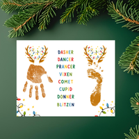Christmas Reindeer Handprint & Footprint Craft | Reindeer Names Printable | Preschool Christmas Keepsake | Holiday Handprint Activity | Reindeer Footprint Art