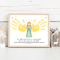 Angel Wings Handprint Craft Printable | Christian Christmas Handprint Keepsake | Faith-Based Angel Craft | Sunday School Christmas Activity