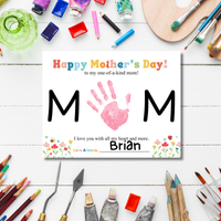 Mother’s Day Handprint Craft Printable | MOM Handprint Keepsake Gift from Kids | Preschool DIY Mother’s Day Art | Personalized Mom Gift PDF