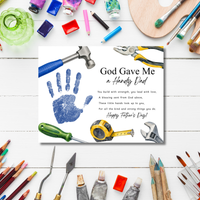 Christian Father’s Day Handprint Craft Printable, God Gave Me a Handy Dad, Tool Theme Father’s Day Keepsake, Faith Based Dad Gift