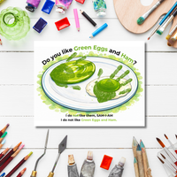 Green Eggs and Ham Handprint Craft Printable | Kids Reading Activity | Literacy Art Keepsake PDF