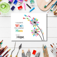 Mother’s Day Fingerprint Craft Printable | I Couldn’t Wish for a Better Mom | Dandelion Keepsake Gift from Kids | Preschool DIY Printable