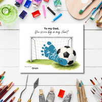 Soccer Father’s Day Footprint Craft Printable, To My Dad You Score Big in My Heart, Soccer Keepsake Gift from Kids, Sports Dad Father’s Day Craft