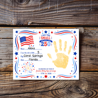 250 Years of Freedom Handprint Craft Printable, Happy Birthday America Keepsake, I Was This Small When America Turned 250, July 4th Activity
