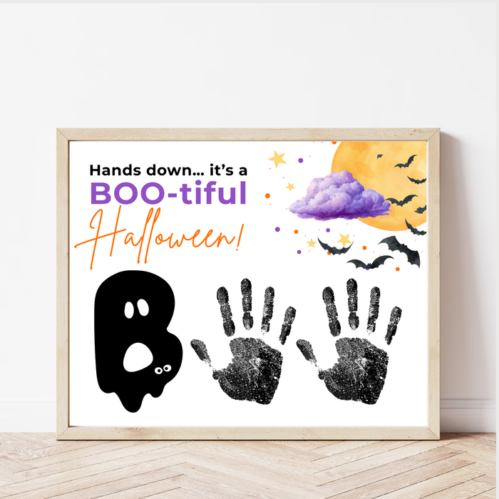 Hands Down It's a BOO-tiful Halloween Handprint Craft Printable | Halloween Keepsake Activity for Kids | Preschool Halloween Craft | Daycare & Classroom Printable